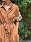Camisero oversize bordado marrón
