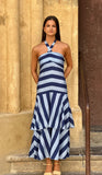 Halter Rayas azul