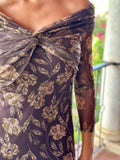 Vestido tul cruzado verde