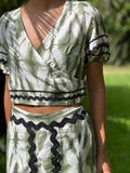 Conjunto pikillo verde estampado