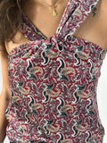 Top terciopelo estampado