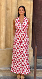 Conjunto Halter flor roja