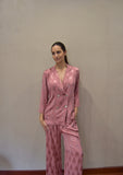 Traje fluido estampado satinado