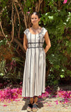 Vestido cintas beig