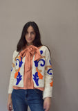 Chaqueta bordada Rosso