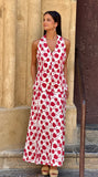Conjunto Halter flor roja