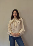 Blusa Vichy camel lazo