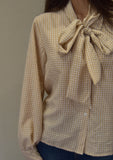 Blusa Vichy camel lazo