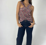 Top terciopelo estampado