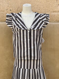 Conjunto rayas negro topo