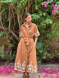 Camisero oversize bordado marrón