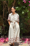 Camisero oversize bordado beig