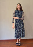 Vestido fruncido central gasa