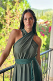 Vestido bicolor verde