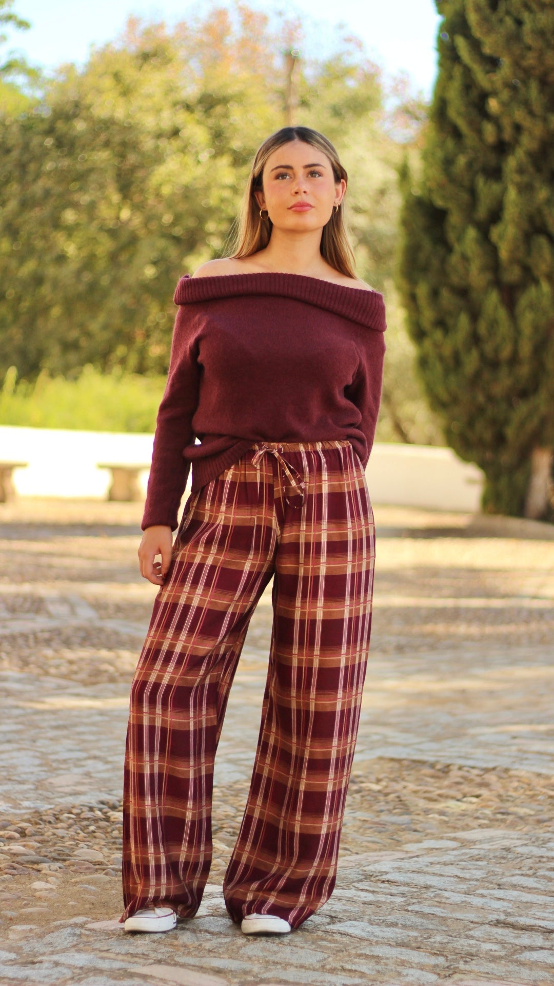 Pantalon Palazzo De Cuadros Pantalón Palazzo Cuadros – El Ropero