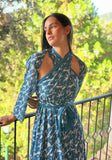 Vestido Treen petróleo