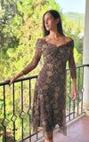 Vestido tul cruzado verde