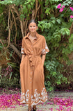 Camisero oversize bordado marrón