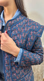 Chaqueta Kazo flores azules