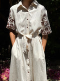Camisero oversize bordado beig