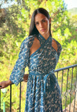 Vestido Treen petróleo