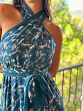 Vestido Treen petróleo