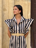 Vestido rayas volante