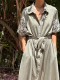 Camisero Oversize bordado verde kaki