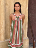 Vestido Halter rayas