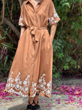 Camisero oversize bordado marrón