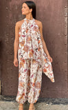 Conjunto asimétrico bombacho flores Beig