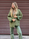 Kimono acolchado verde kaki