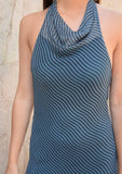 Vestido Tul Rayas petróleo