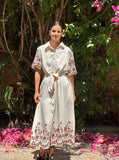 Camisero oversize bordado beig