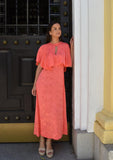 Vestido volante coral
