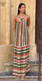 Vestido Halter rayas