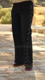 Jeans tachuelas abertura