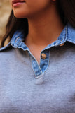 Polera cuello vaquero