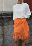 Falda Flecos lisa naranja