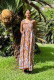 Vestido engomado Gruno camel