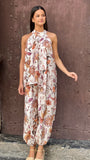 Conjunto asimétrico bombacho flores Beig