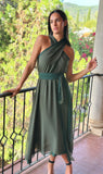 Vestido bicolor verde