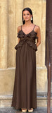 Vestido volantes marrón chocolate