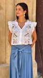 Falda vaquera lazada