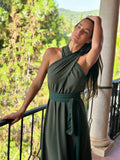 Vestido bicolor verde