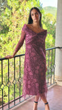 Vestido Tul cruzado buganvilla