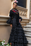 Traje Flamenca Lunar Negro