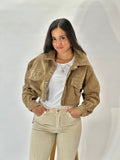 Chaqueta crop camel