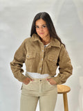 Chaqueta crop camel