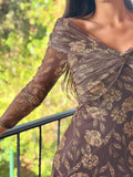 Vestido tul cruzado verde